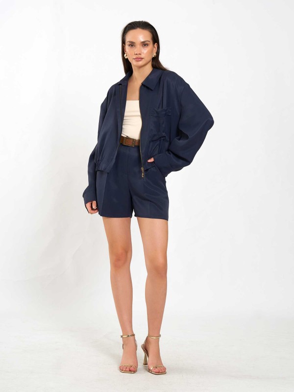 160897 Tek Cepli Bomber Ceket