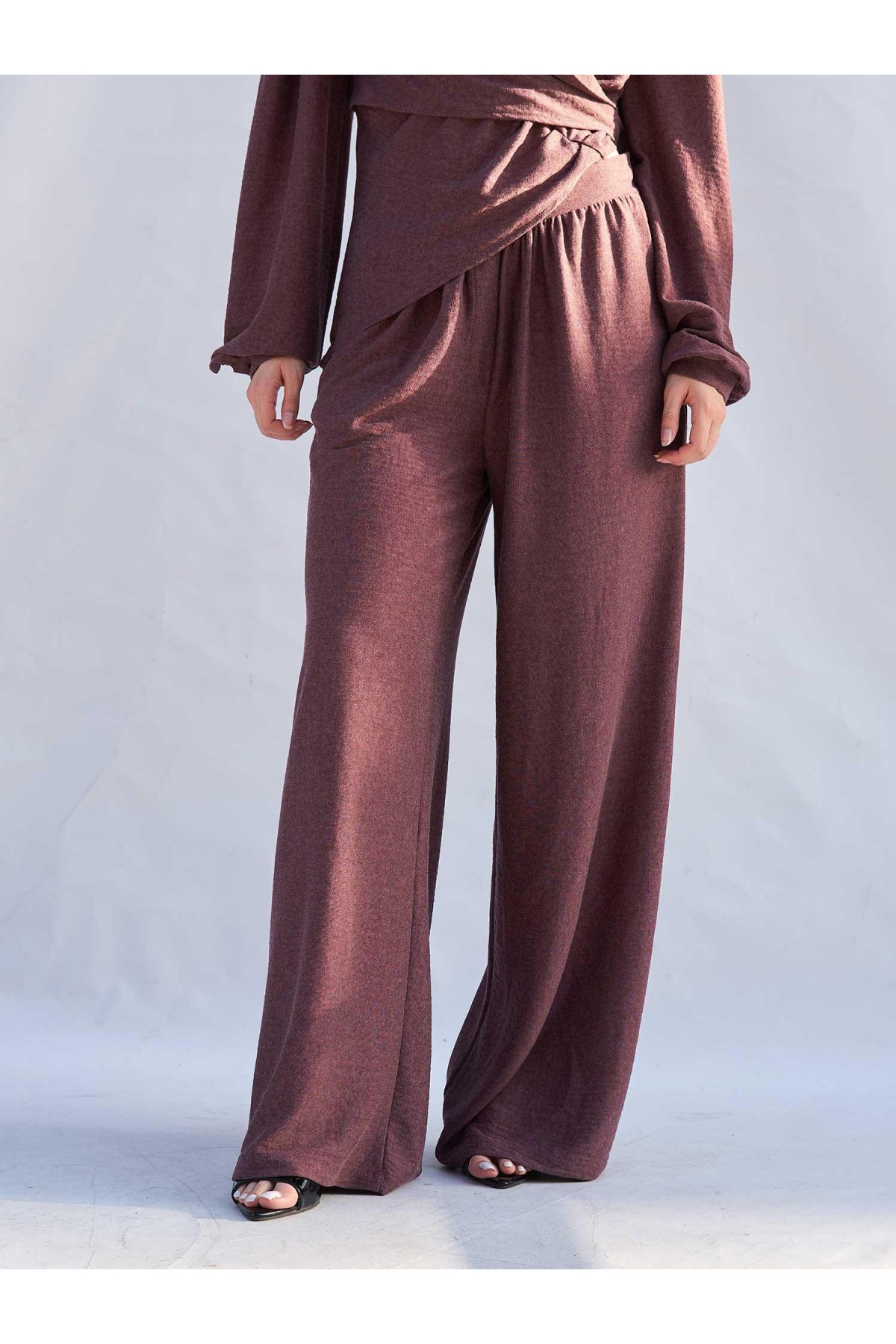 220722 Asimetrik Drape Detaylı Vintage Takım