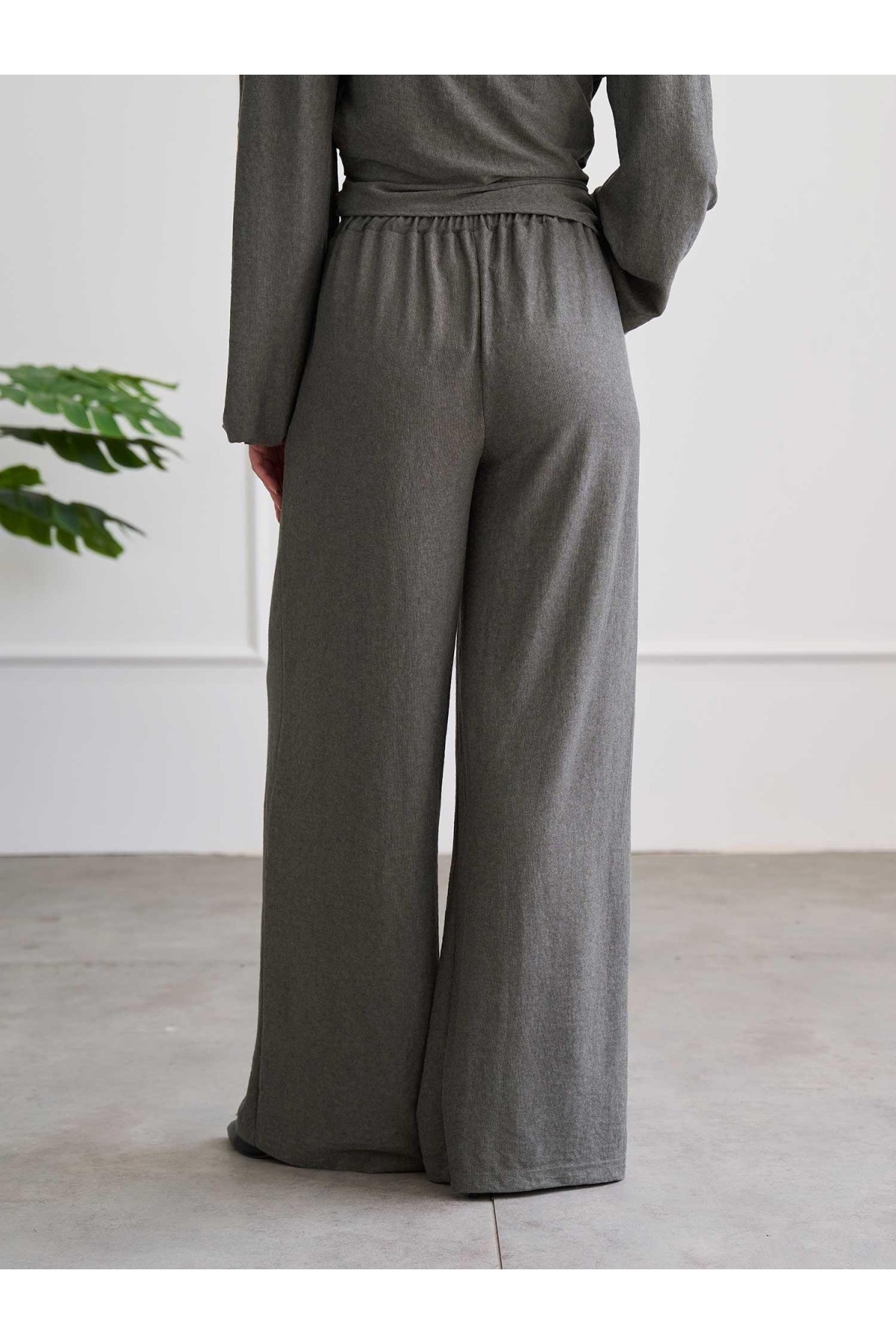 220722 Asimetrik Drape Detaylı Vintage Takım