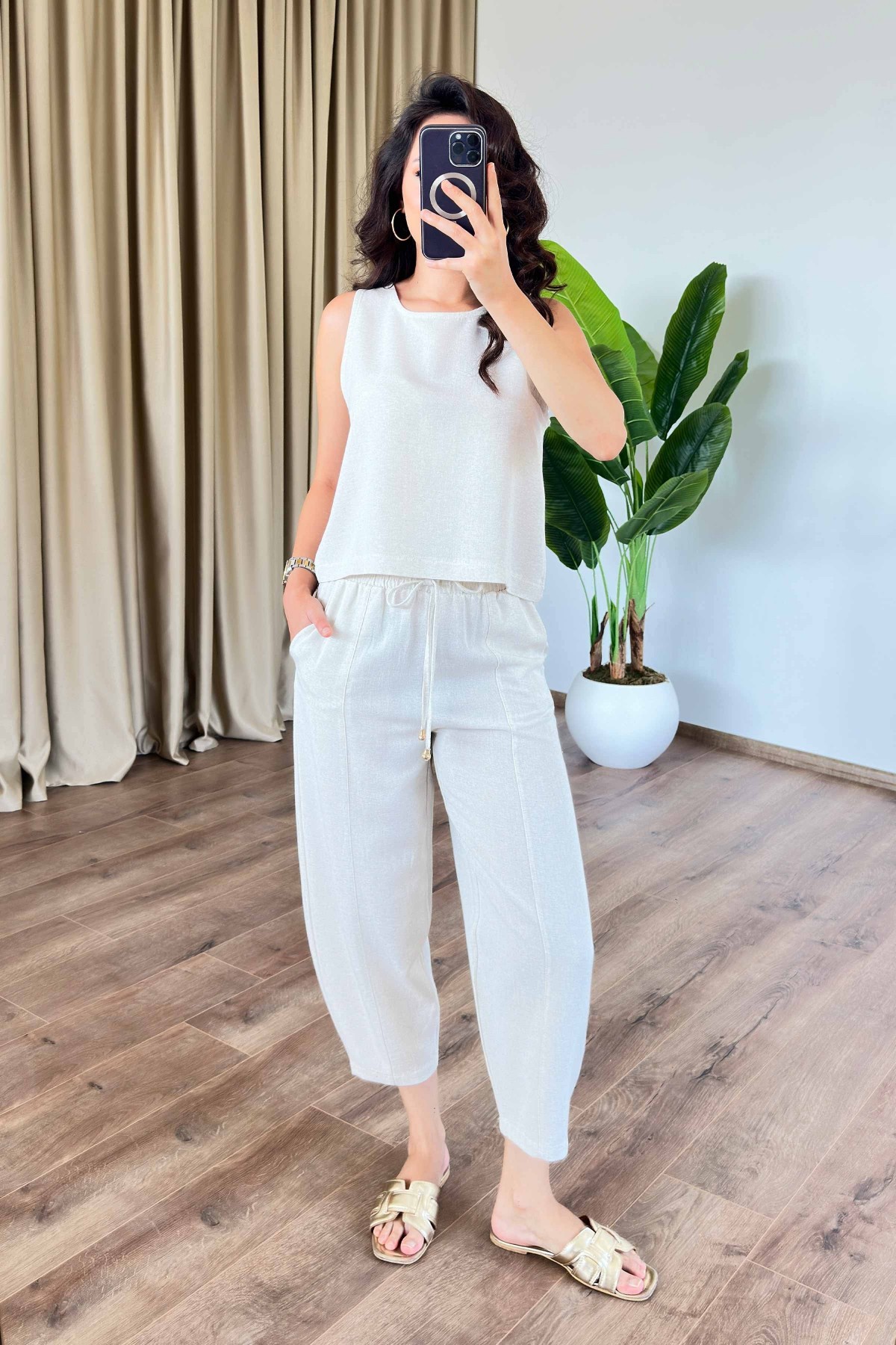 Basic Model Taş Keten Toptan Takım Taş
