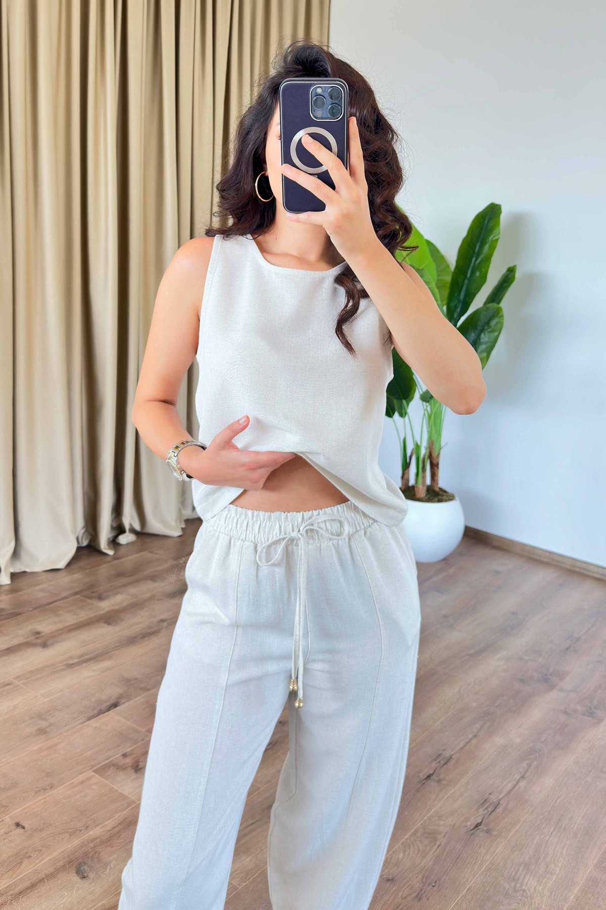 Basic Model Taş Keten Toptan Takım Taş