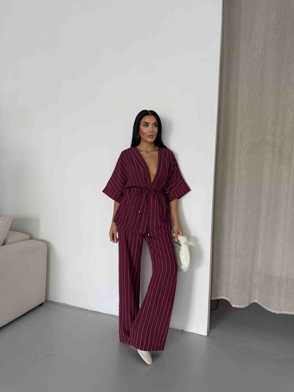 Çizgili Kimono Takım