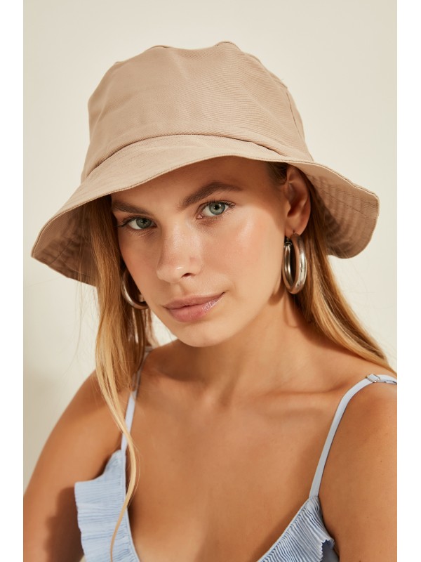 13372 Bej Bucket Şapka