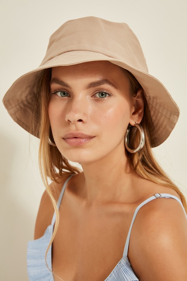 13372 Bej Bucket Şapka