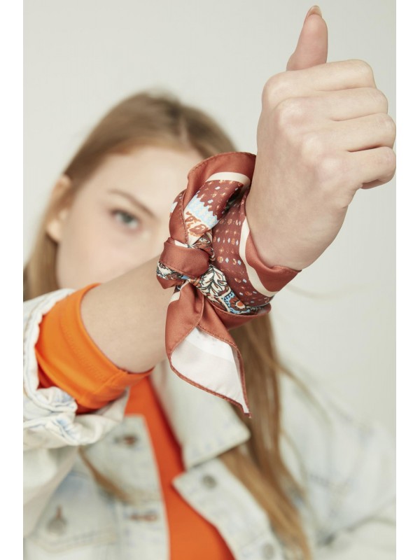 12353 Etro Patterned Tile Bandana Scarf