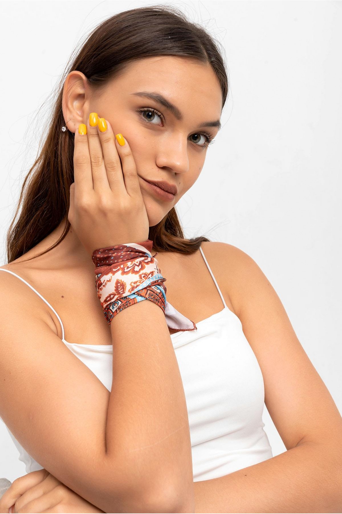 12353 Etro Patterned Tile Bandana Scarf