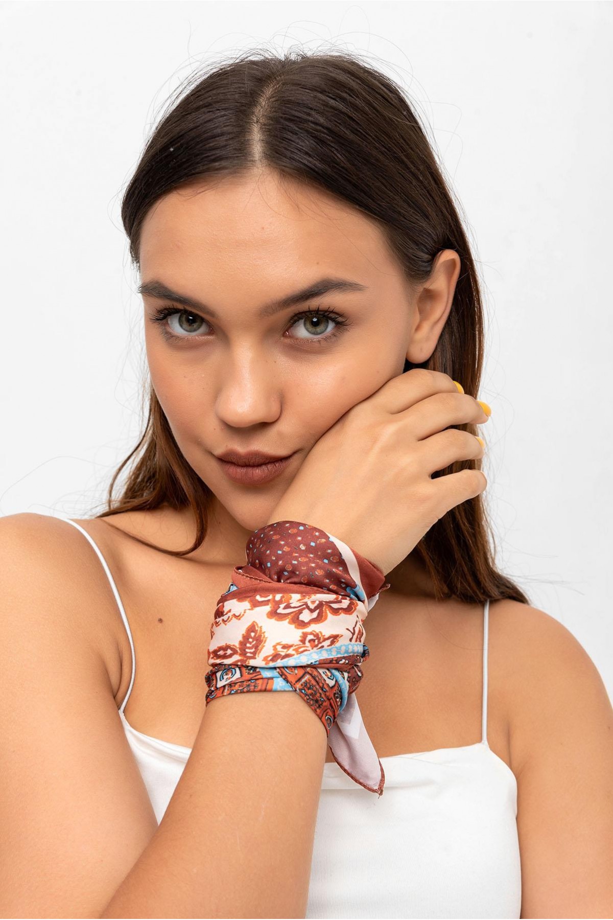 12353 Etro Patterned Tile Bandana Scarf