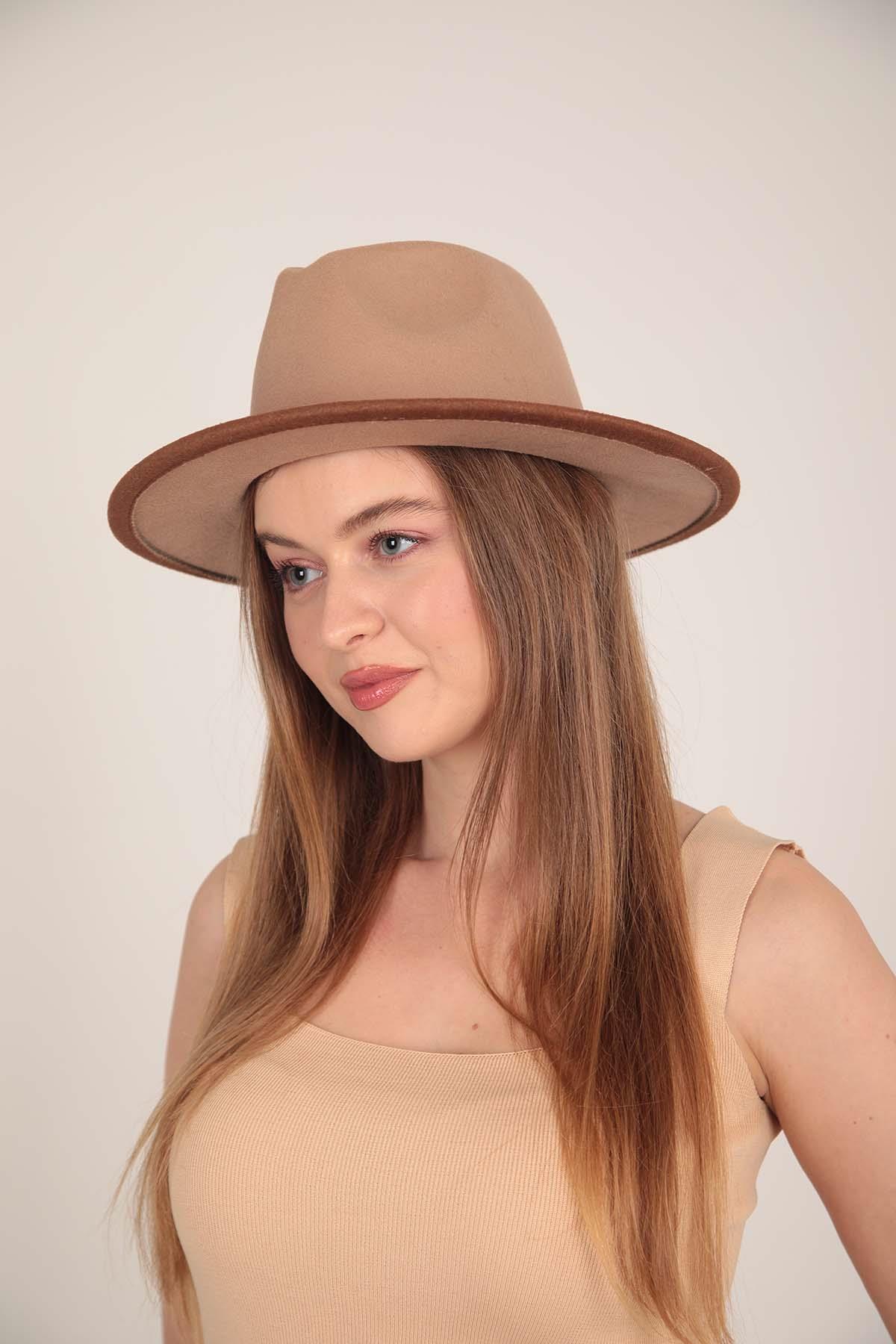 14484 Camel Gradient Fedora Hat