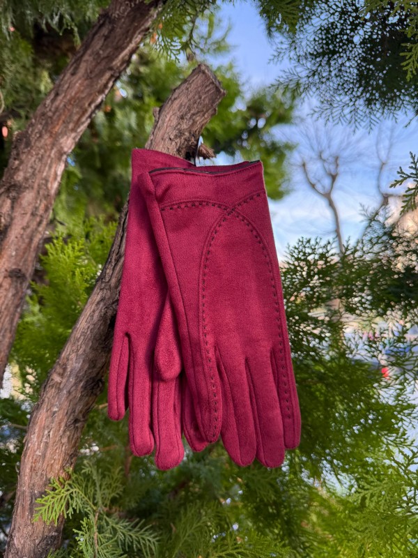 16048 Suede Burgundy Gloves