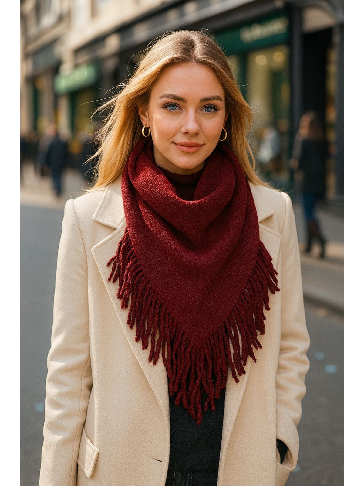 Burgundy Triangle Scarf
