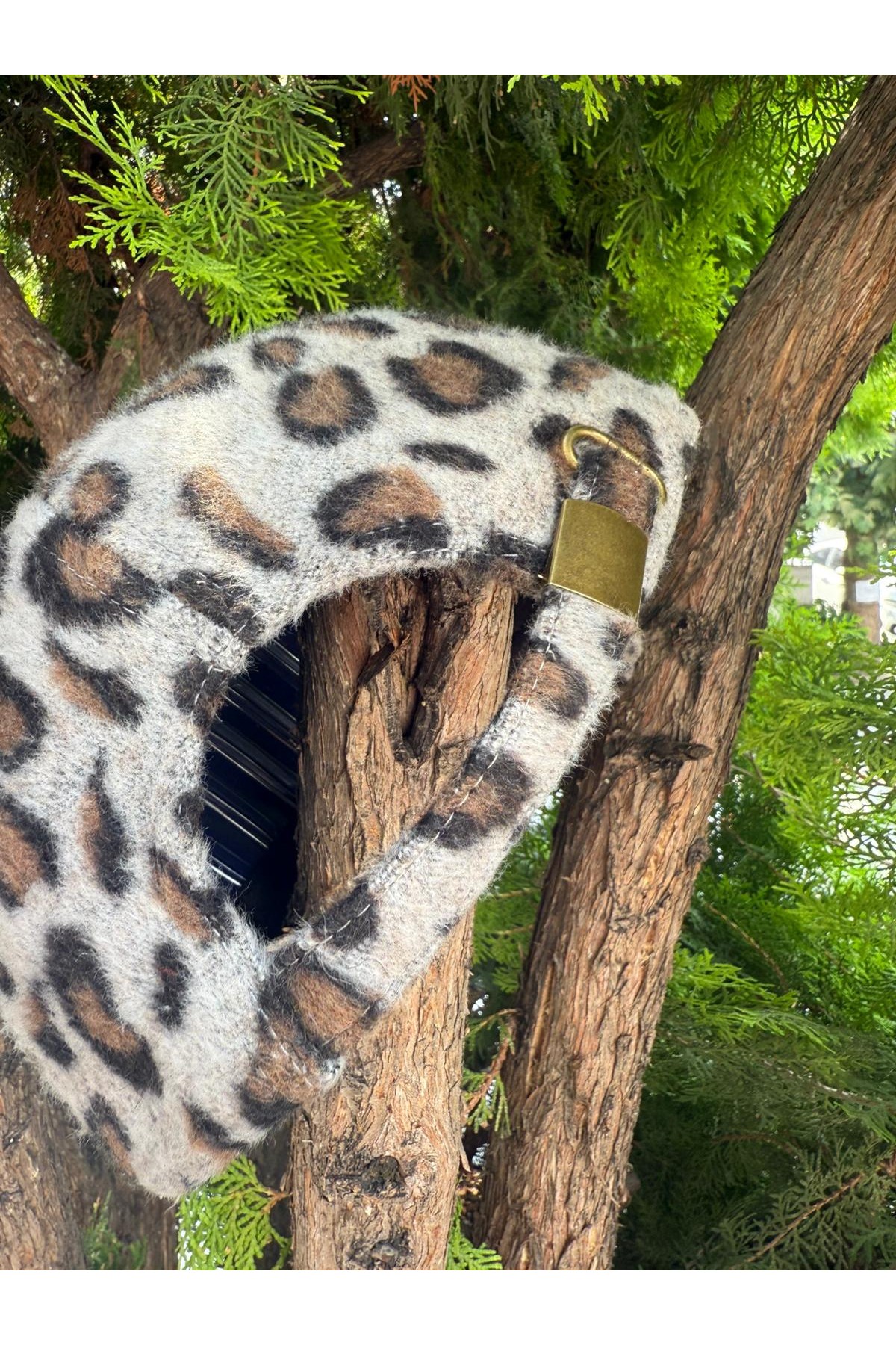 14796 Kırçıllı Leopar Desenli Gri Kep Şapka
