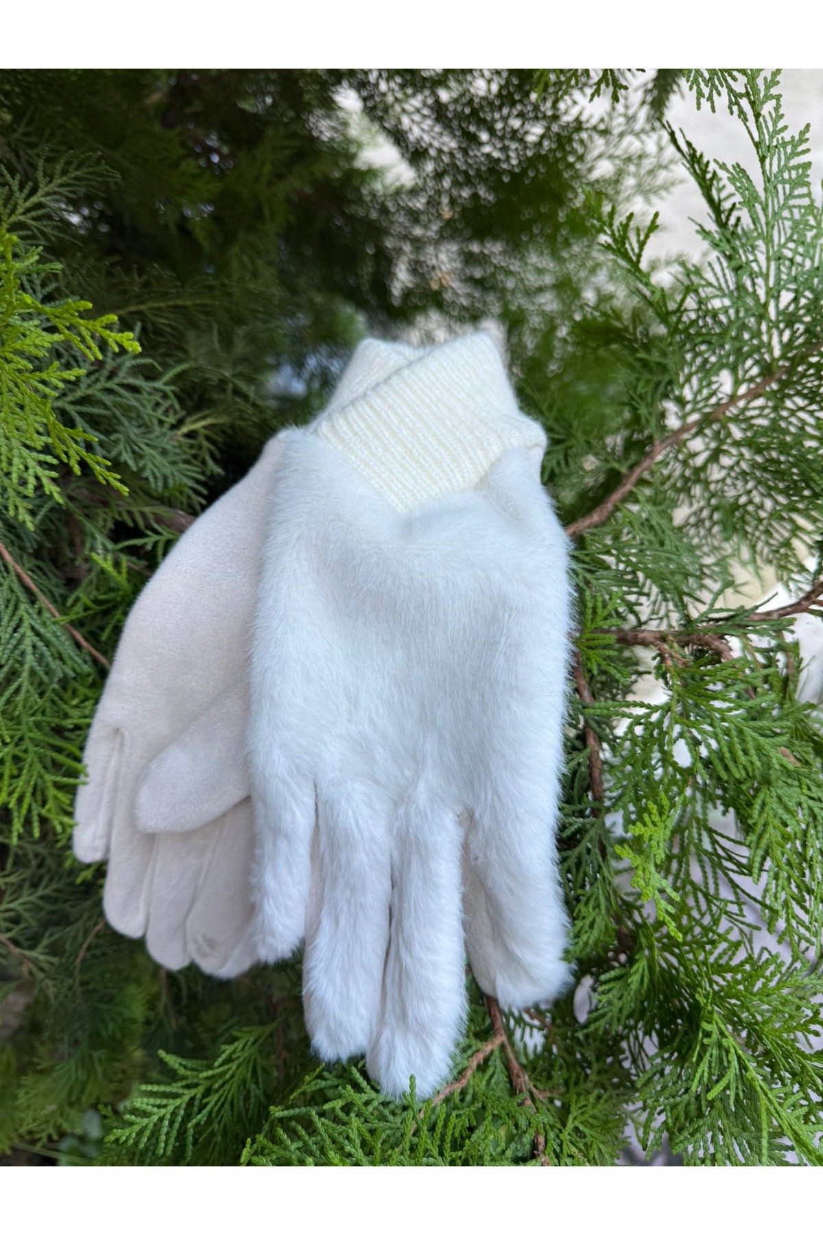 E0014 Kaşe Peluş Bej Eldiven
