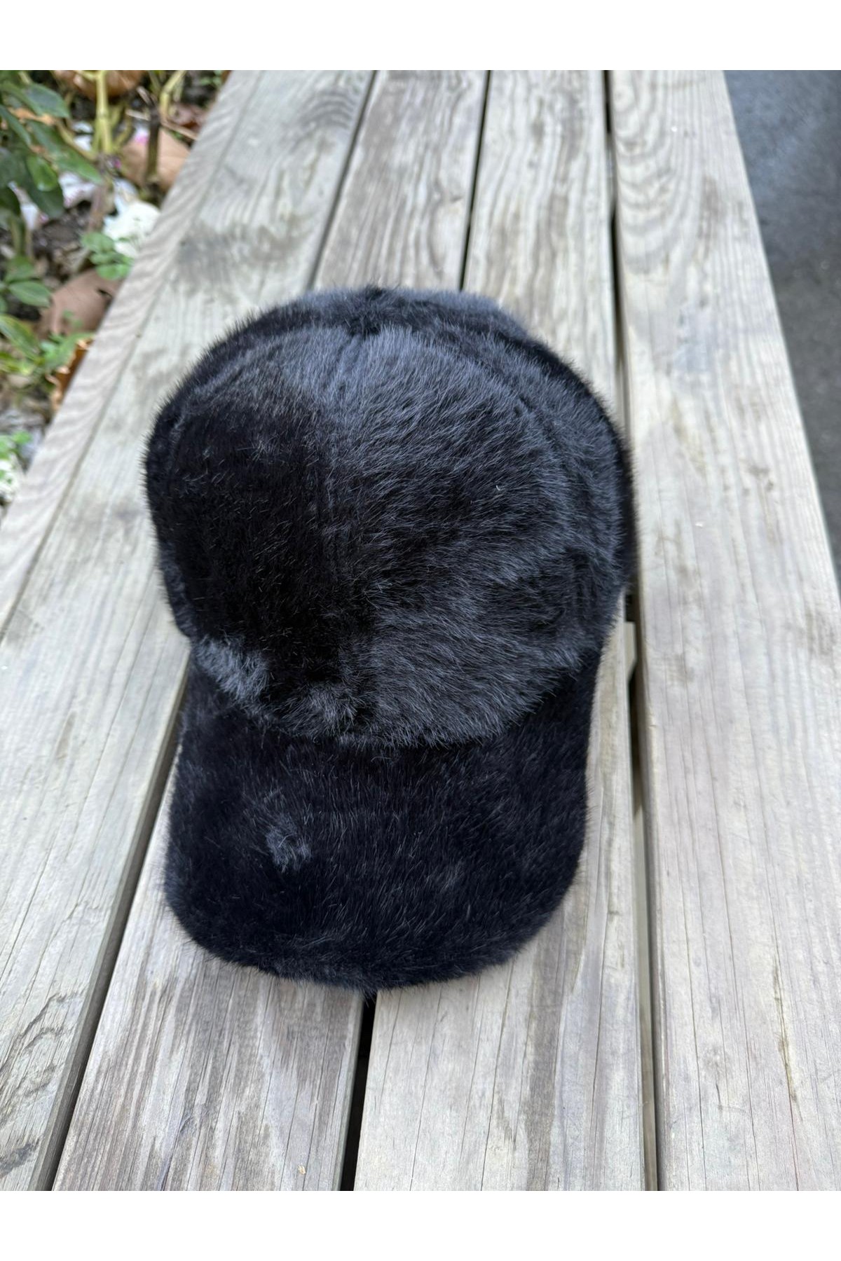 19010 Siyah Peluş Kep Şapka