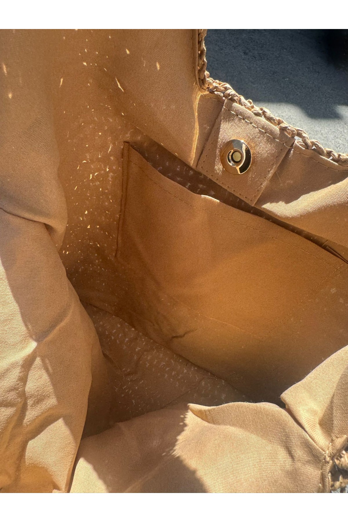 NWC-1087 Camel El Örgüsü Hasır Çanta