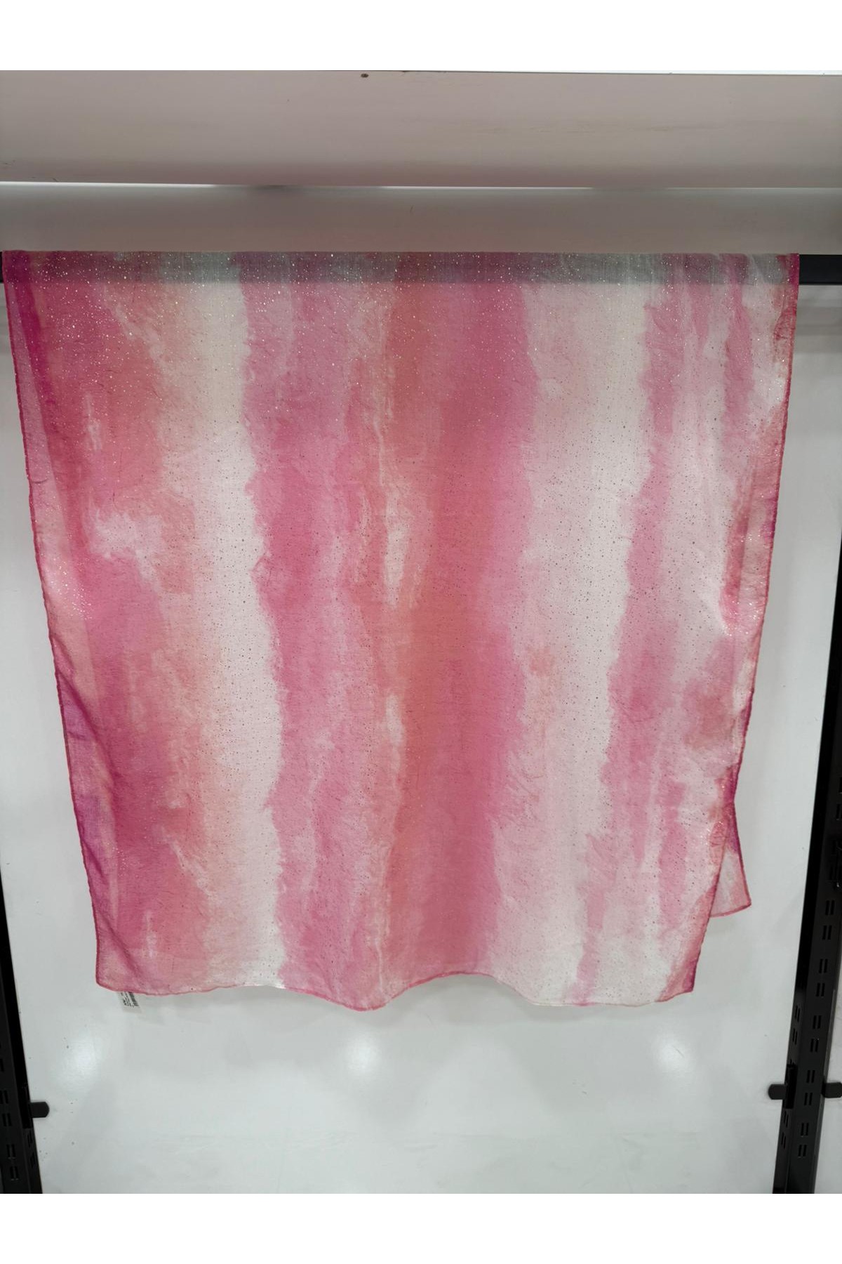 15387 Fuşya Batikli Varaklı Şal 90x180 cm