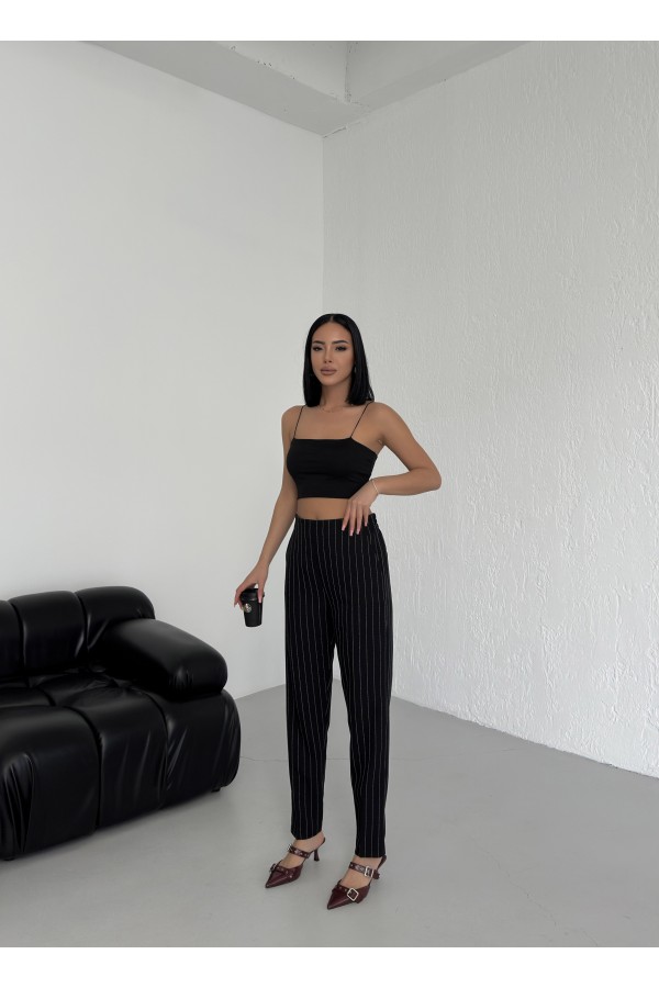 ÇİZGİLİ BEL LASTİKLİ PANTOLON