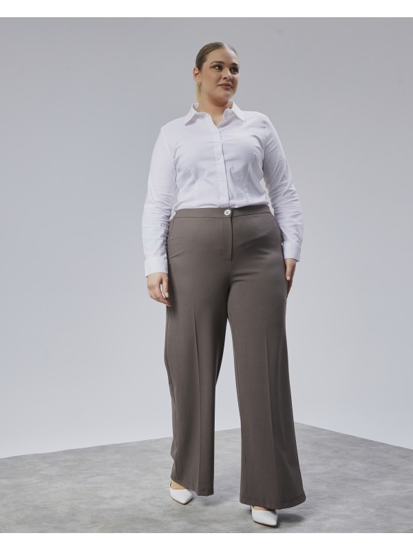 BELİ LASTİKLİ GENİŞ PAÇA BÜYÜK BEDEN PANTOLON
