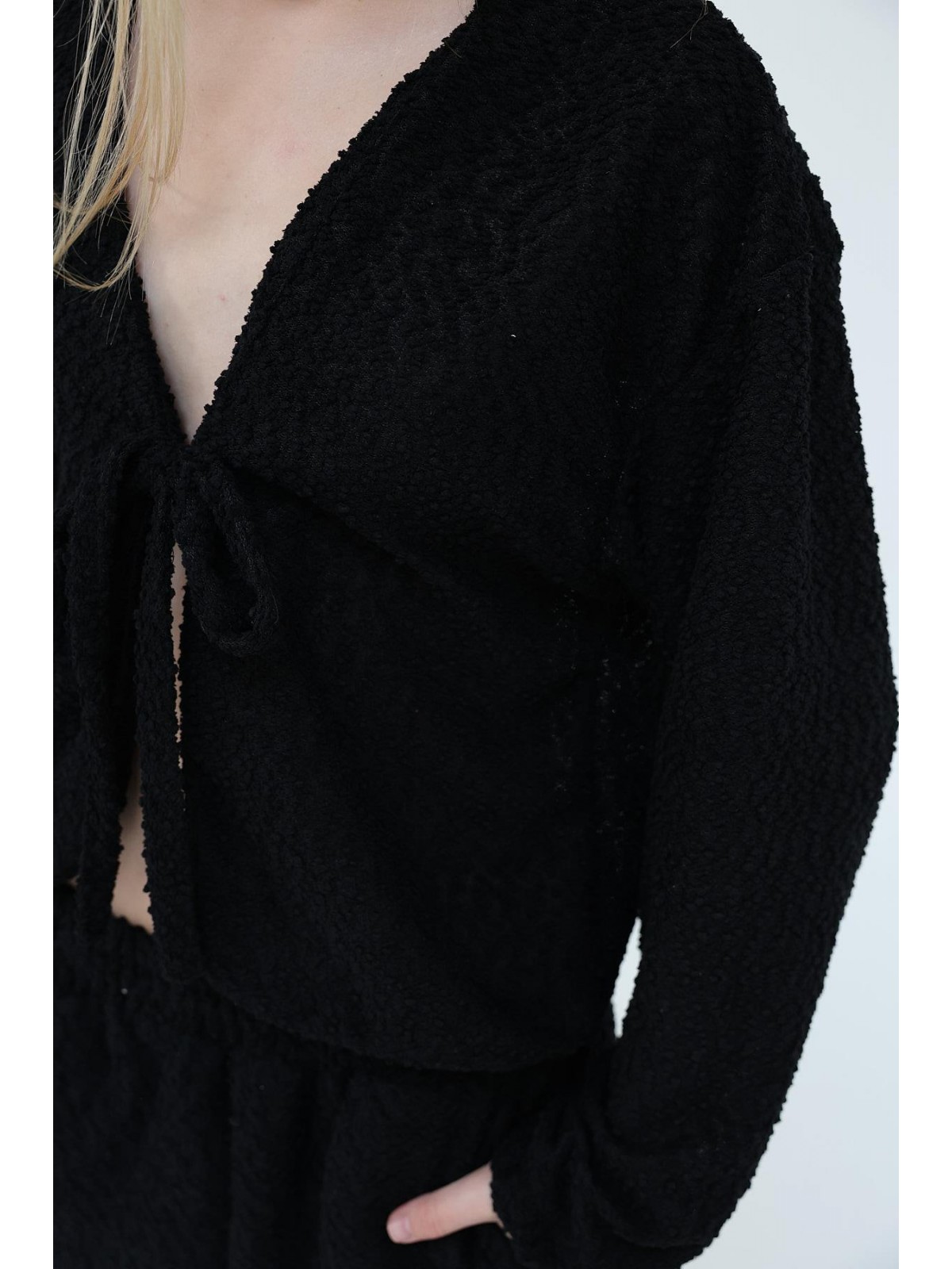 Önden Bağlamalı Takım - Siyah