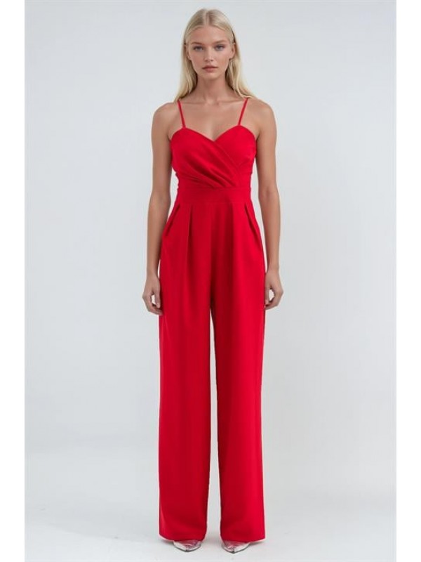 Kalp Yaka Detaylı Askılı Tulum 1377