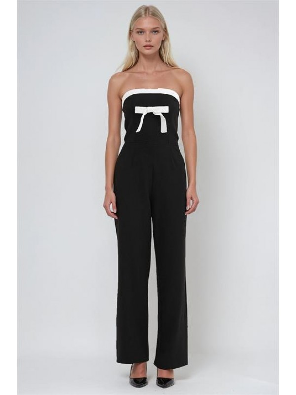 Önü Fiyonk Broşlu Straplez Tulum 1380