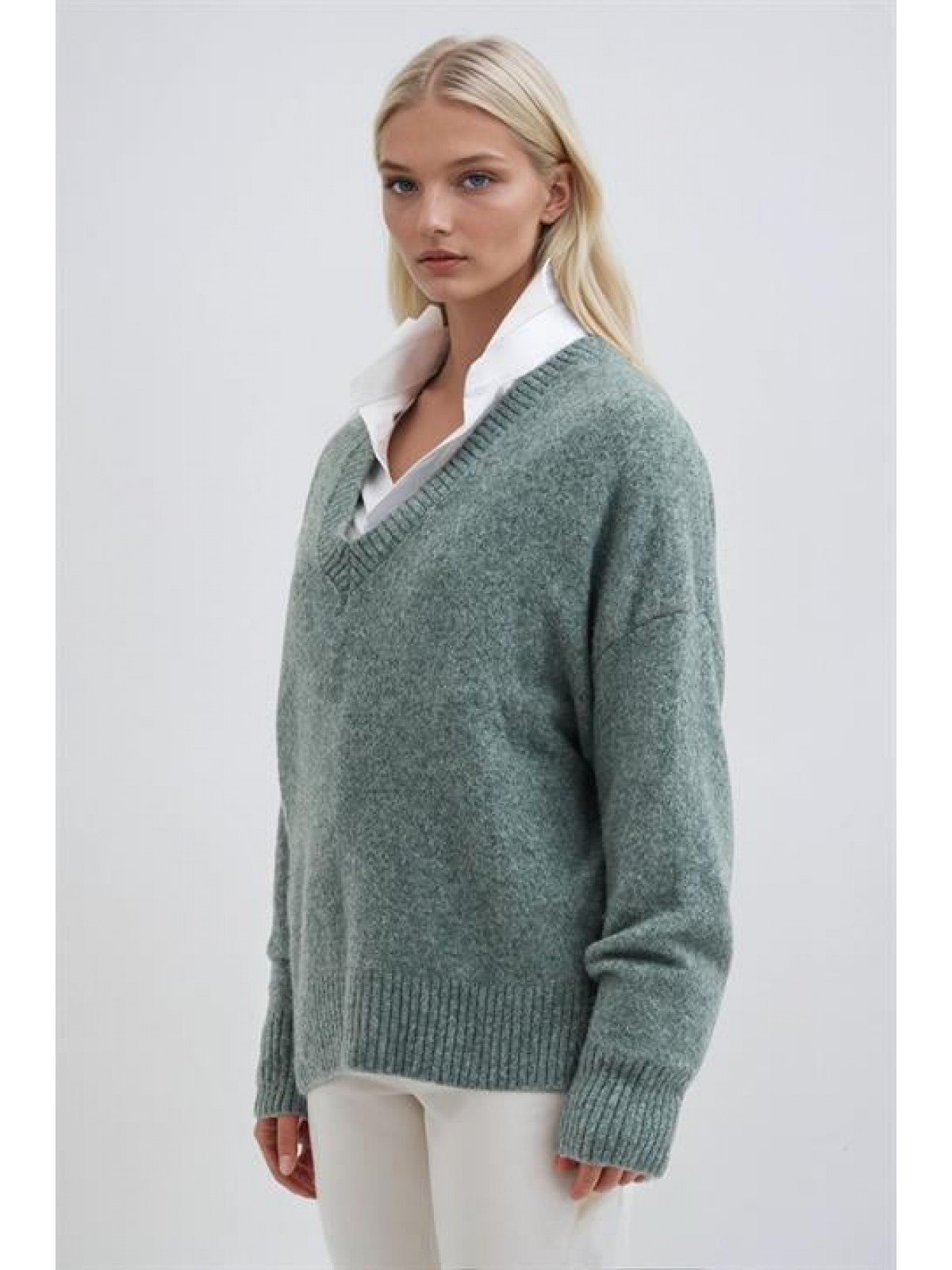 V Yaka Rahat Kesim Triko Kazak 1383