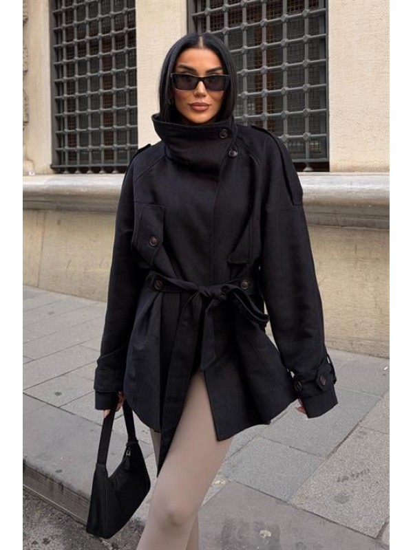 Kemerli Süet Ceket   7107