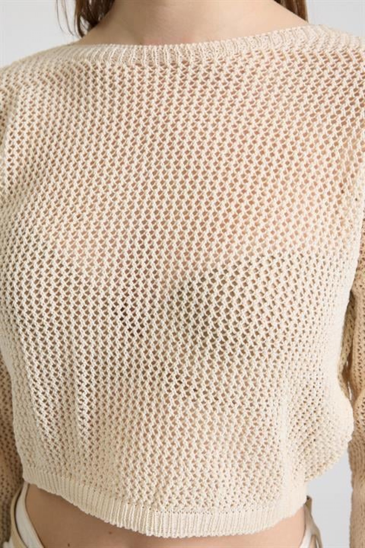 Ajurlu Crop Triko Kazak 1424