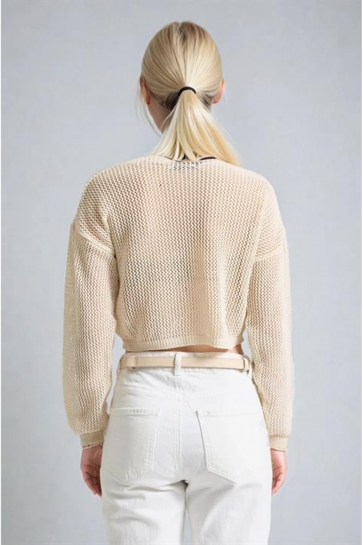 Ajurlu Crop Triko Kazak 1424