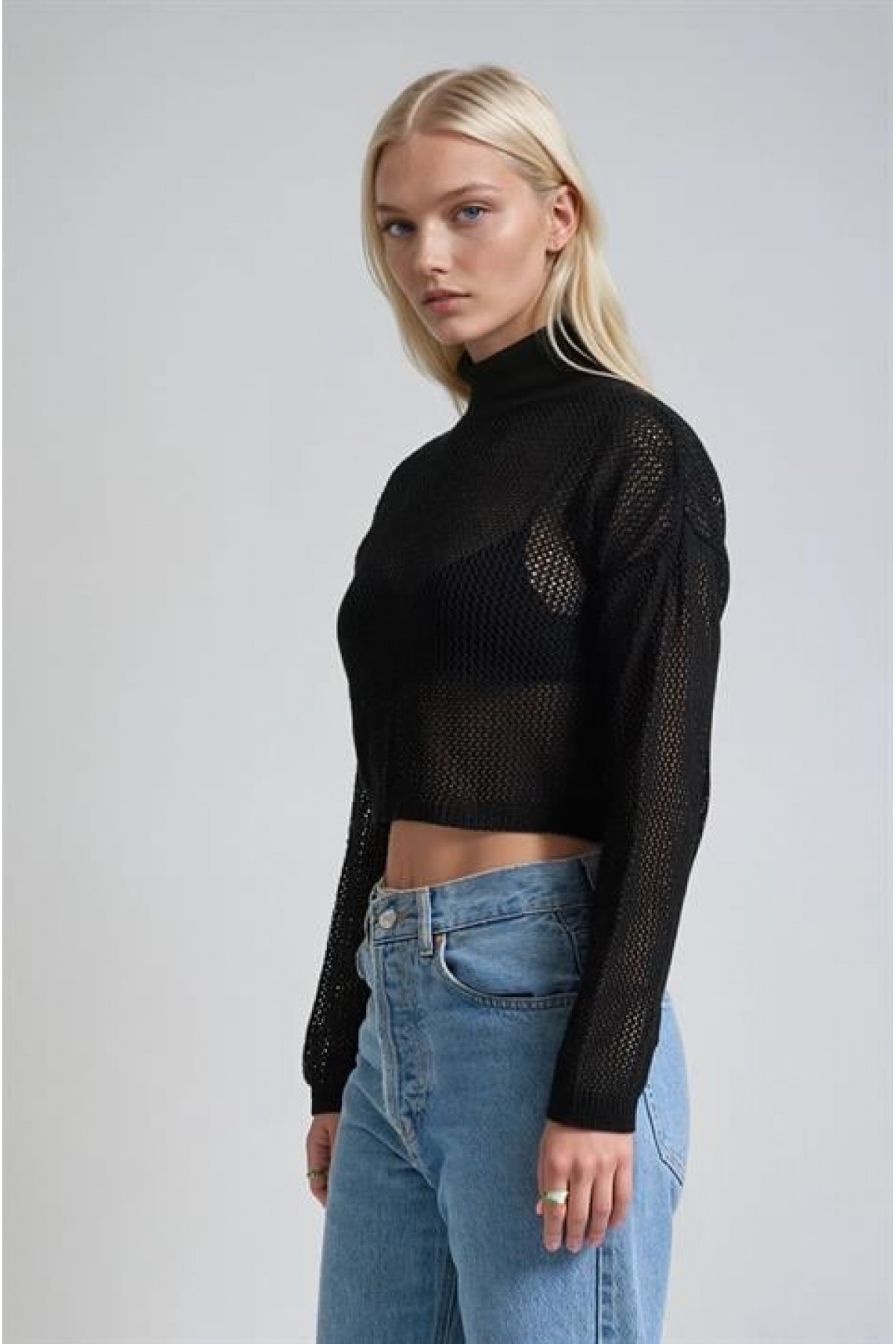 Ajurlu Crop Triko Kazak 1424