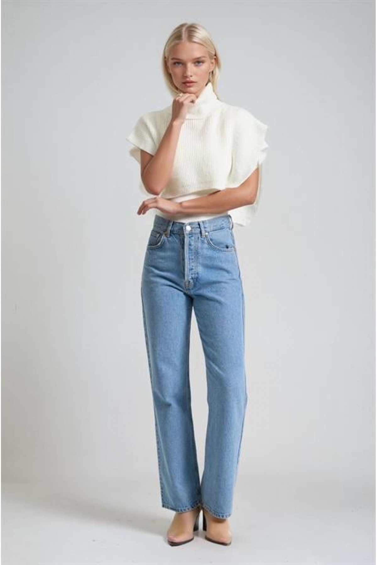 Kolsuz Balıkçı Yaka Triko Kazak 1427