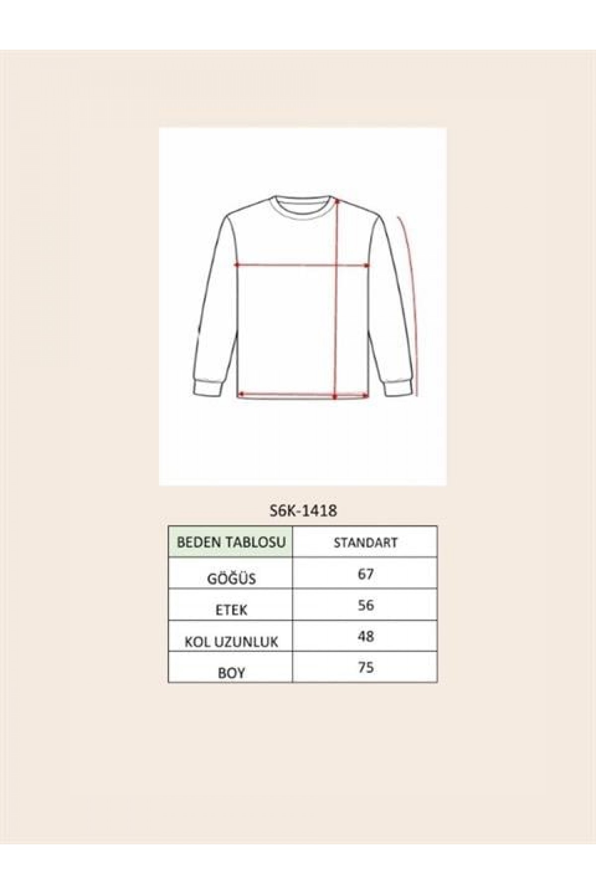 Oversize Rahat Kalıp Yazılı Triko Kazak 1418