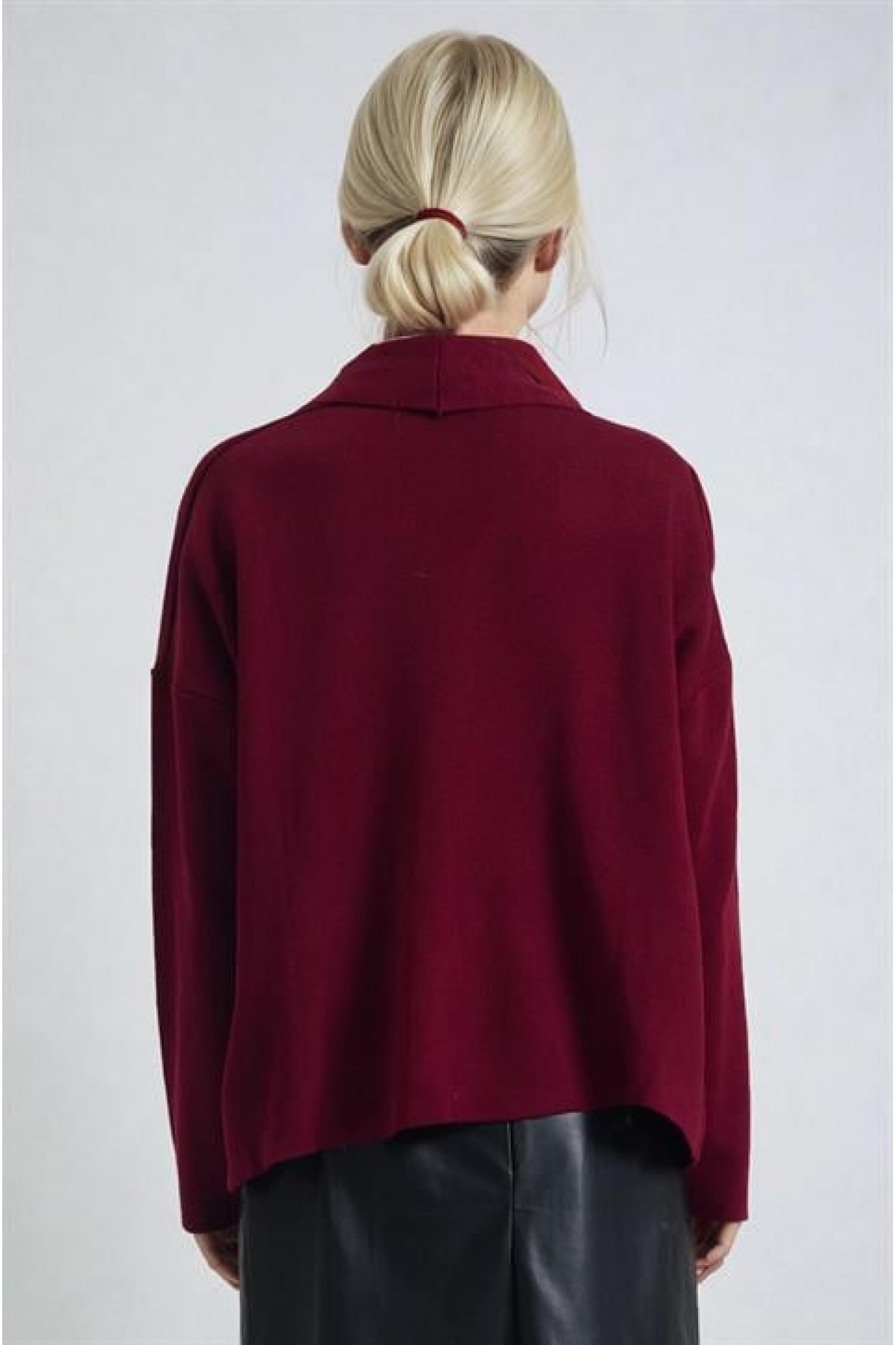 Şal Yaka Detaylı Standart Triko Kazak 1422