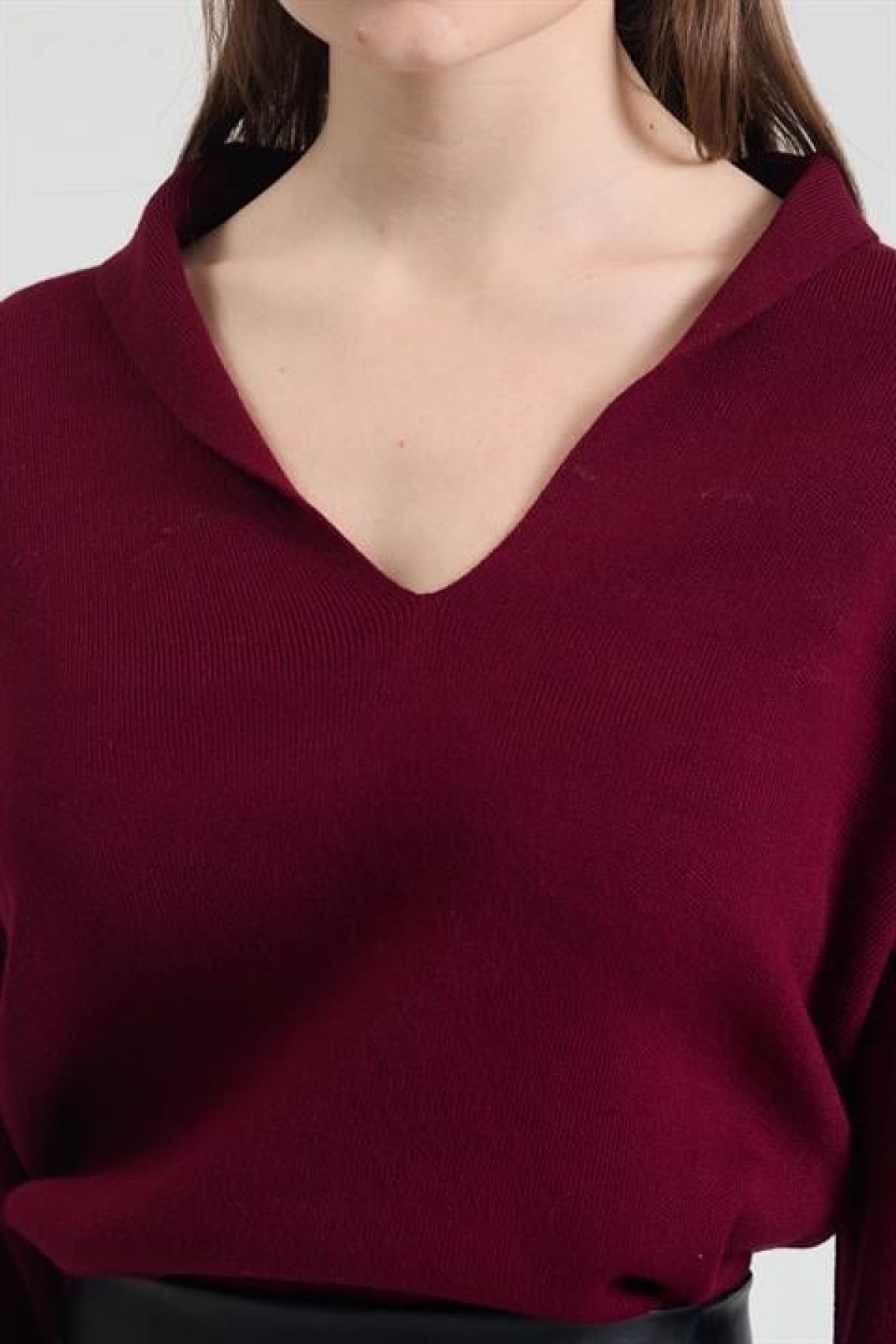 Şal Yaka Detaylı Standart Triko Kazak 1422