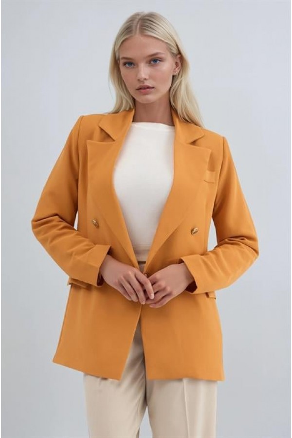 Gold Düğmeli İnce Ceket 6197