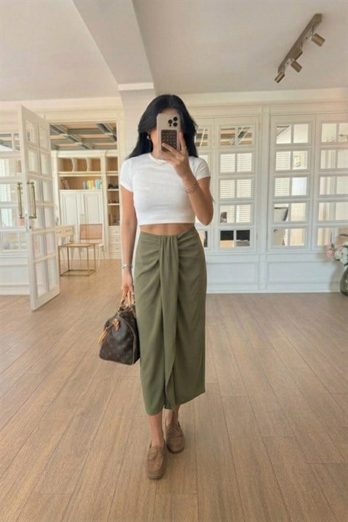 Drape Detaylı Anvelop Etek 4089