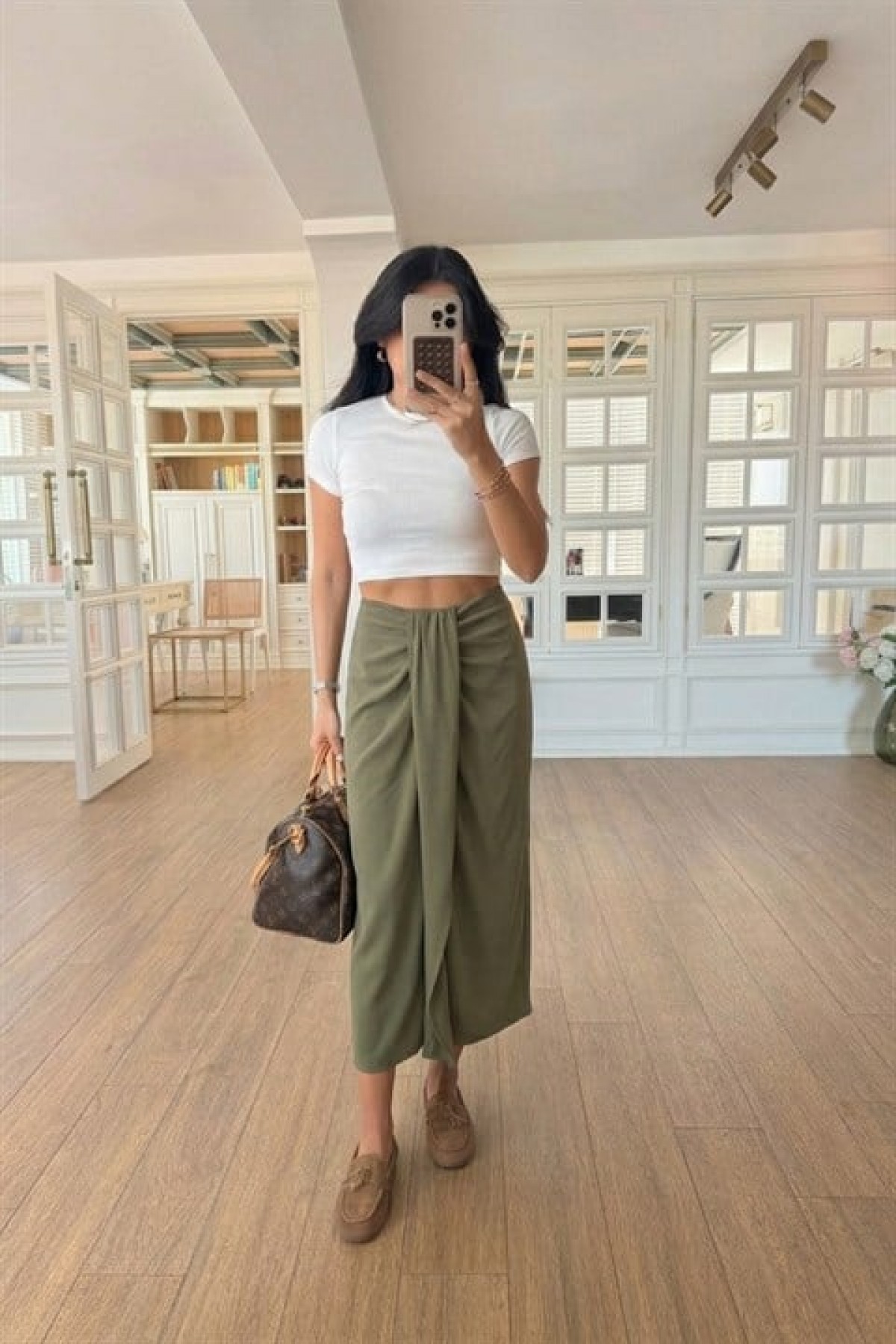 Drape Detaylı Anvelop Etek 4089