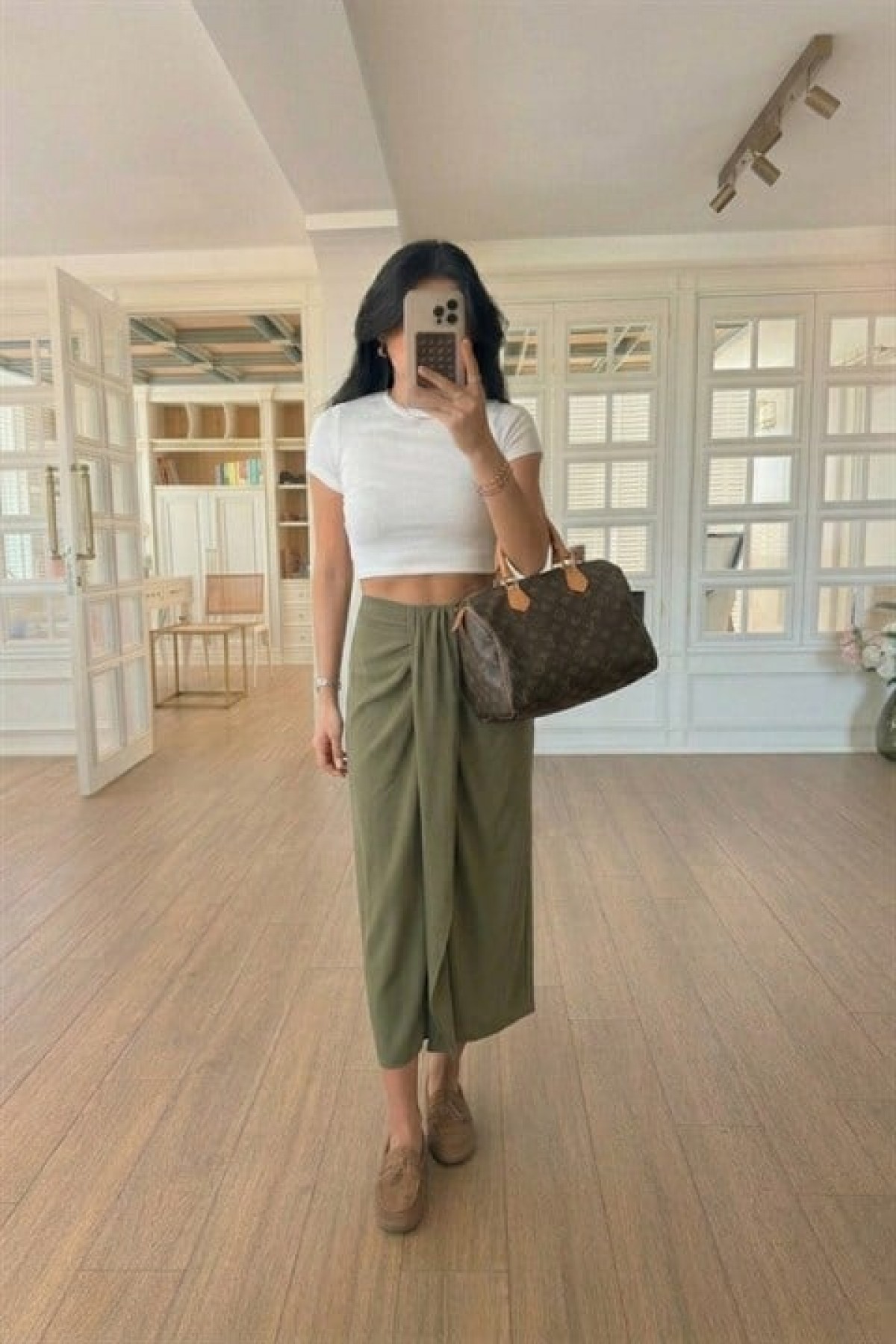 Drape Detaylı Anvelop Etek 4089