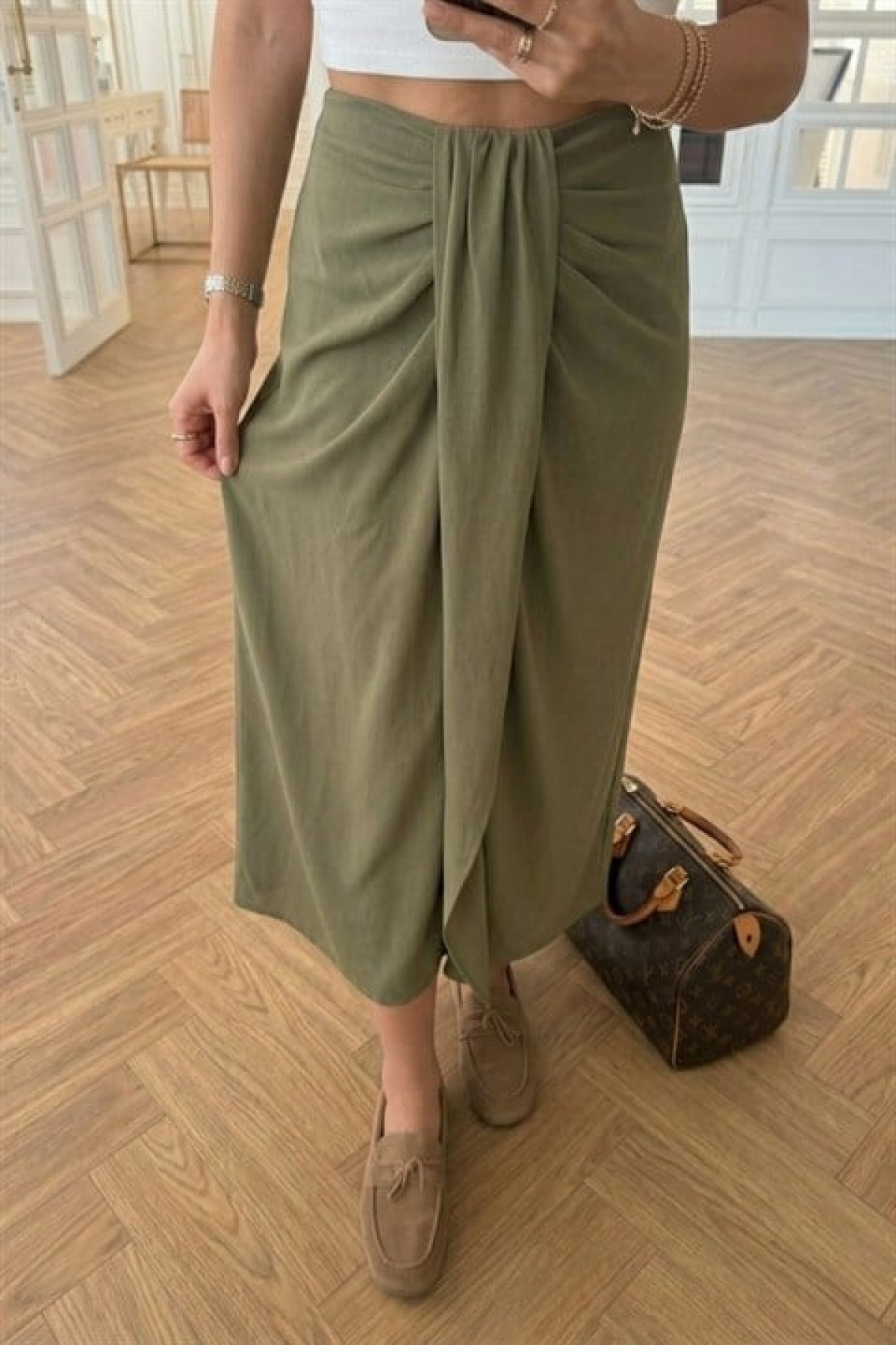 Drape Detaylı Anvelop Etek 4089