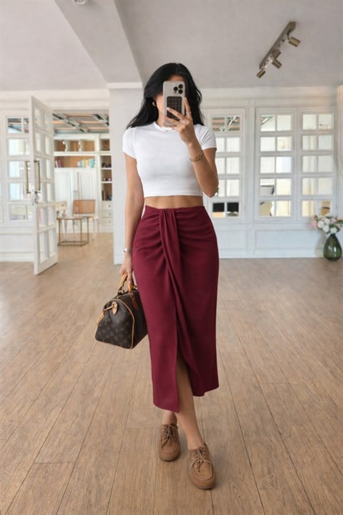 Drape Detaylı Anvelop Etek 4089