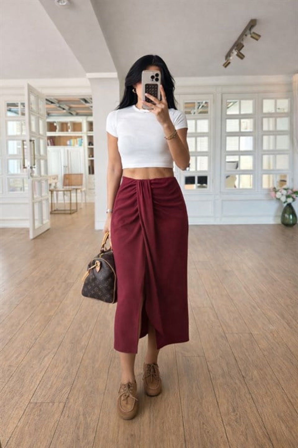 Drape Detaylı Anvelop Etek 4089