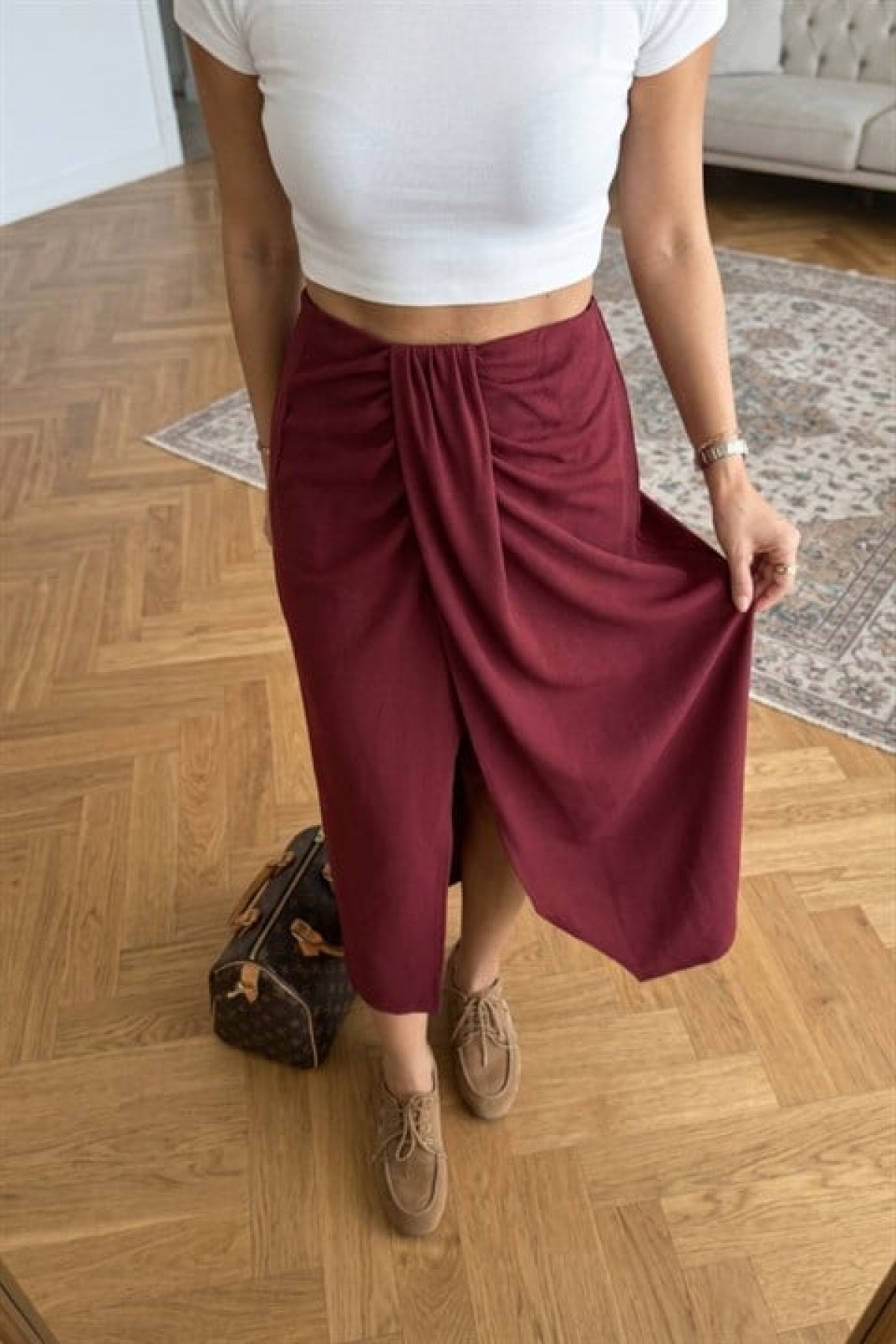 Drape Detaylı Anvelop Etek 4089