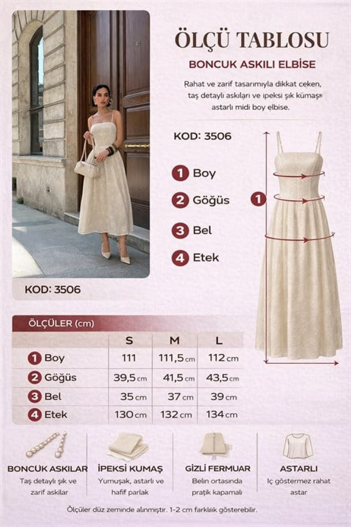 Omuzları Boncuklu Pile Detaylı Astarlı Güpür Elbise 2040