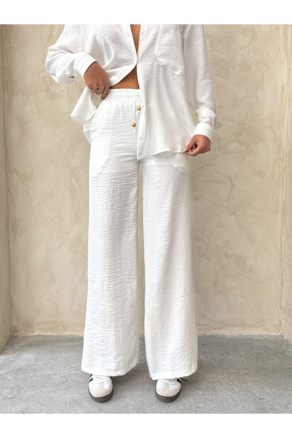 Topshow Krem Keten Toptan Pantolon