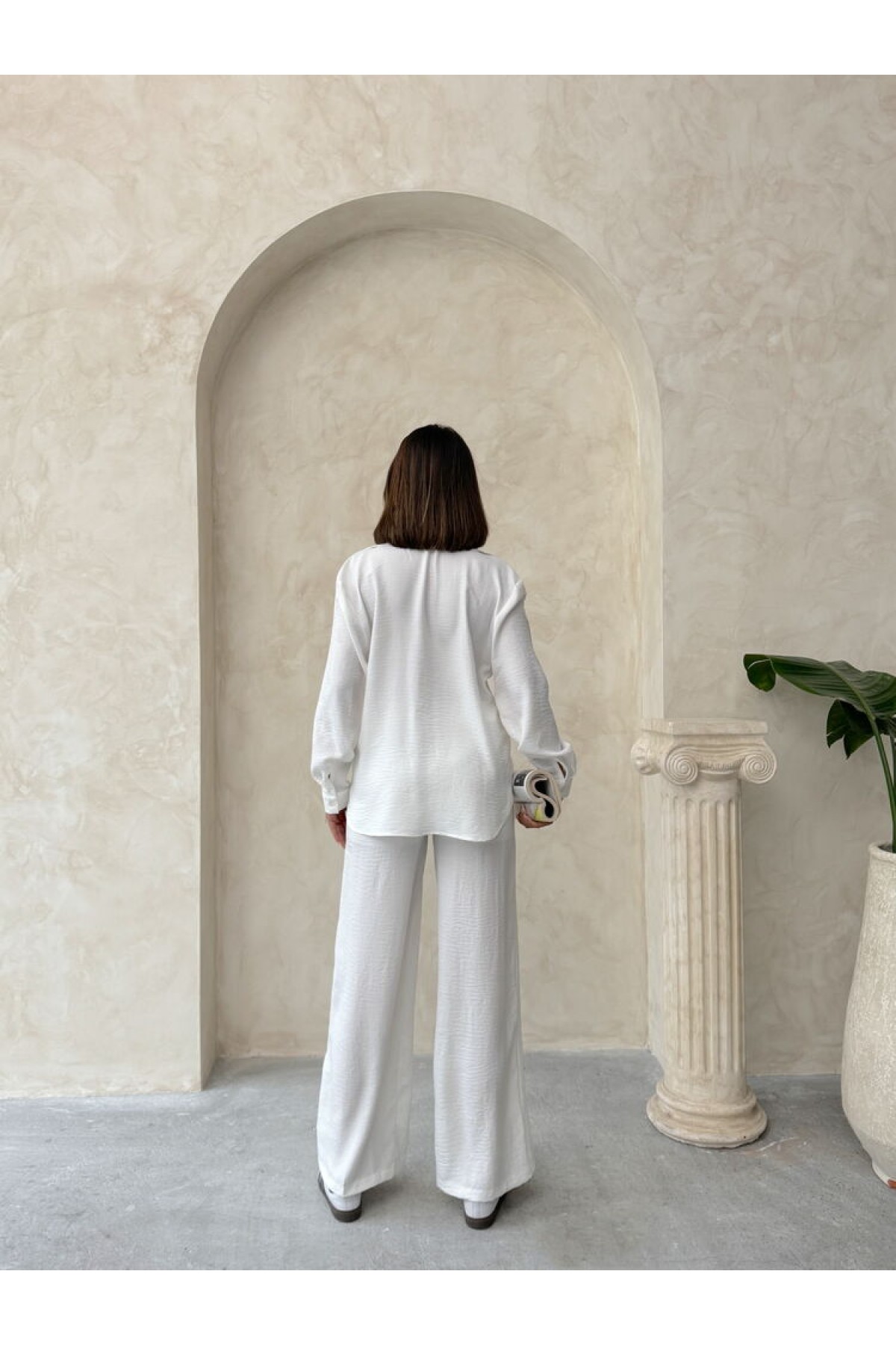 Topshow Krem Keten Toptan Pantolon