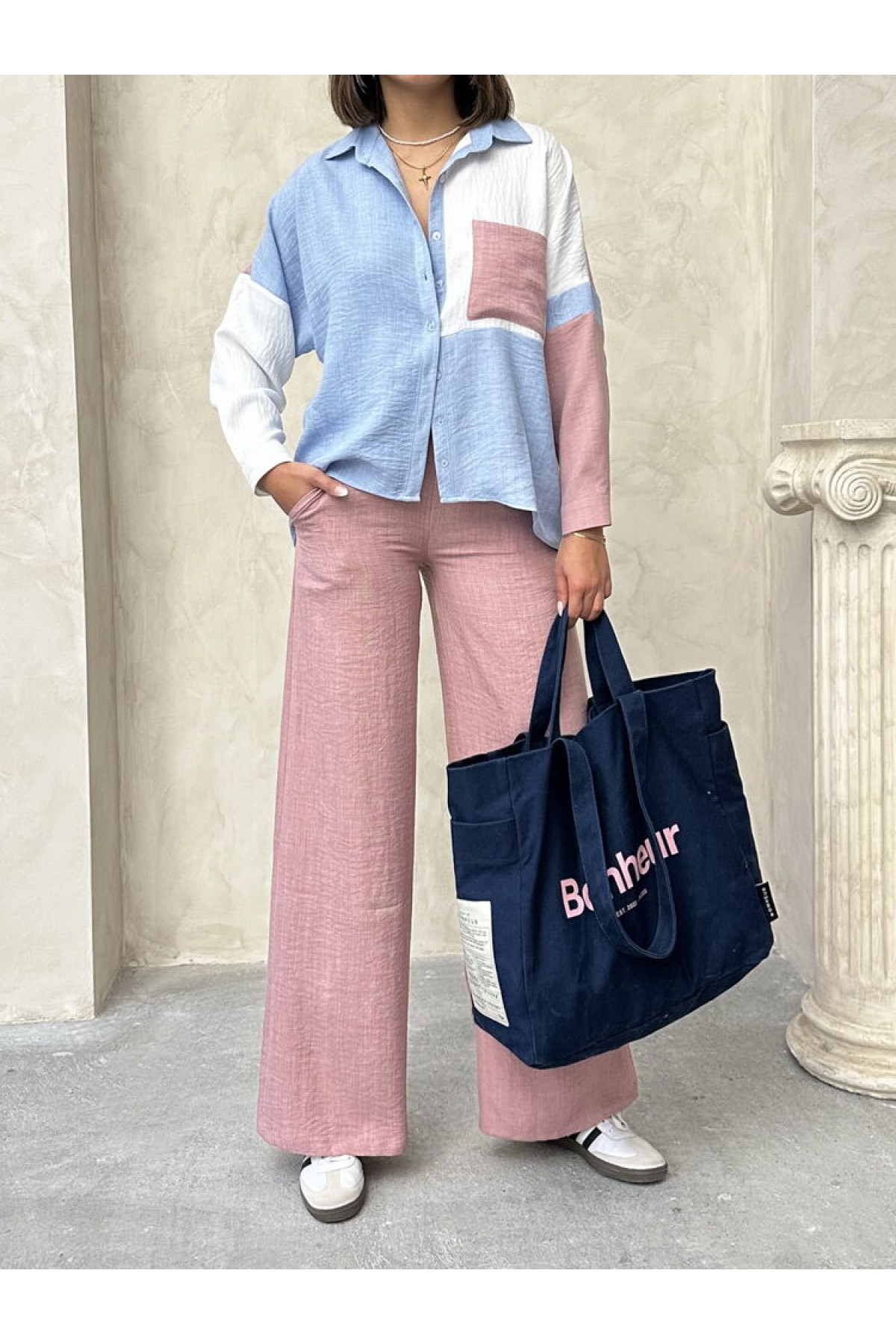 Topshow Pudra Keten Toptan Pantolon