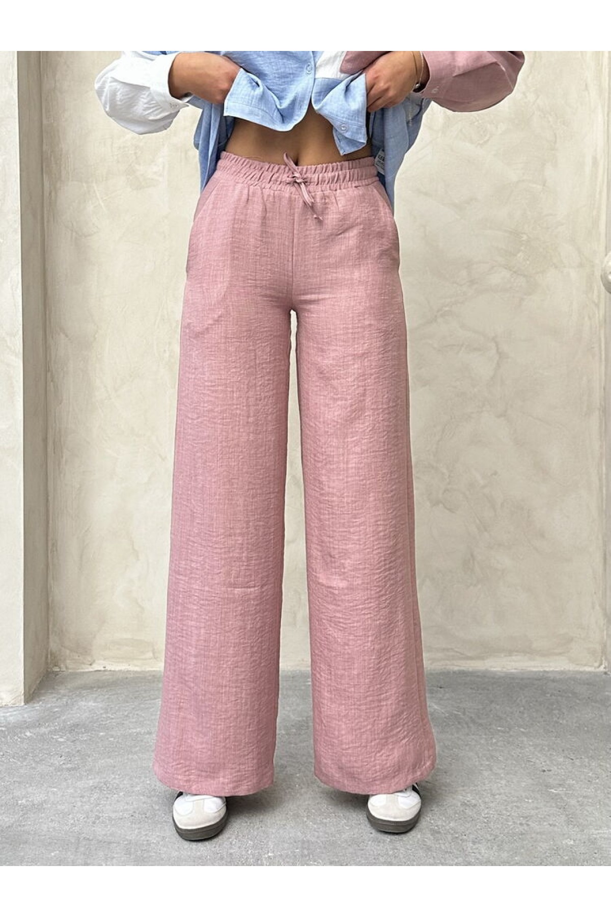 Topshow Pudra Keten Toptan Pantolon