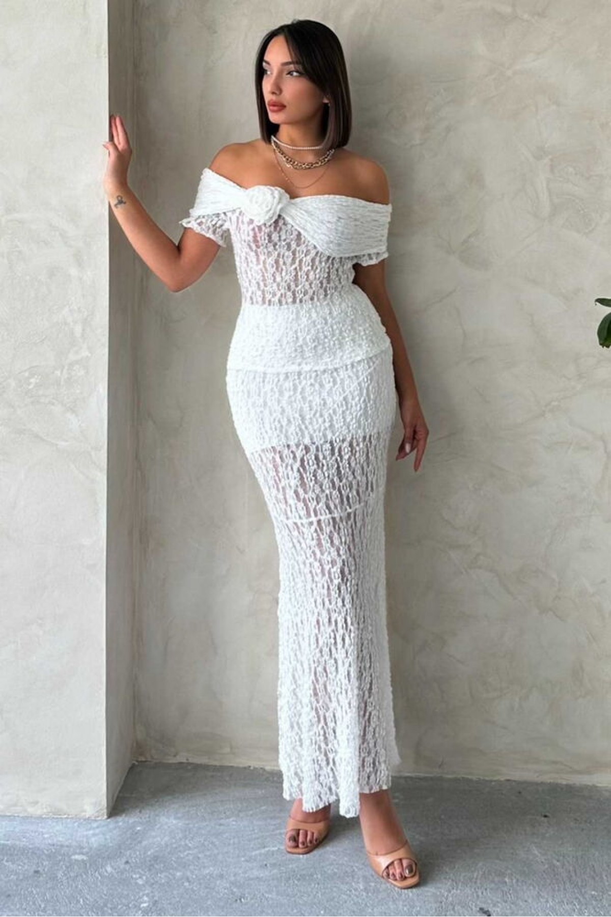 تنورة سهرة دانتيل بالجملة