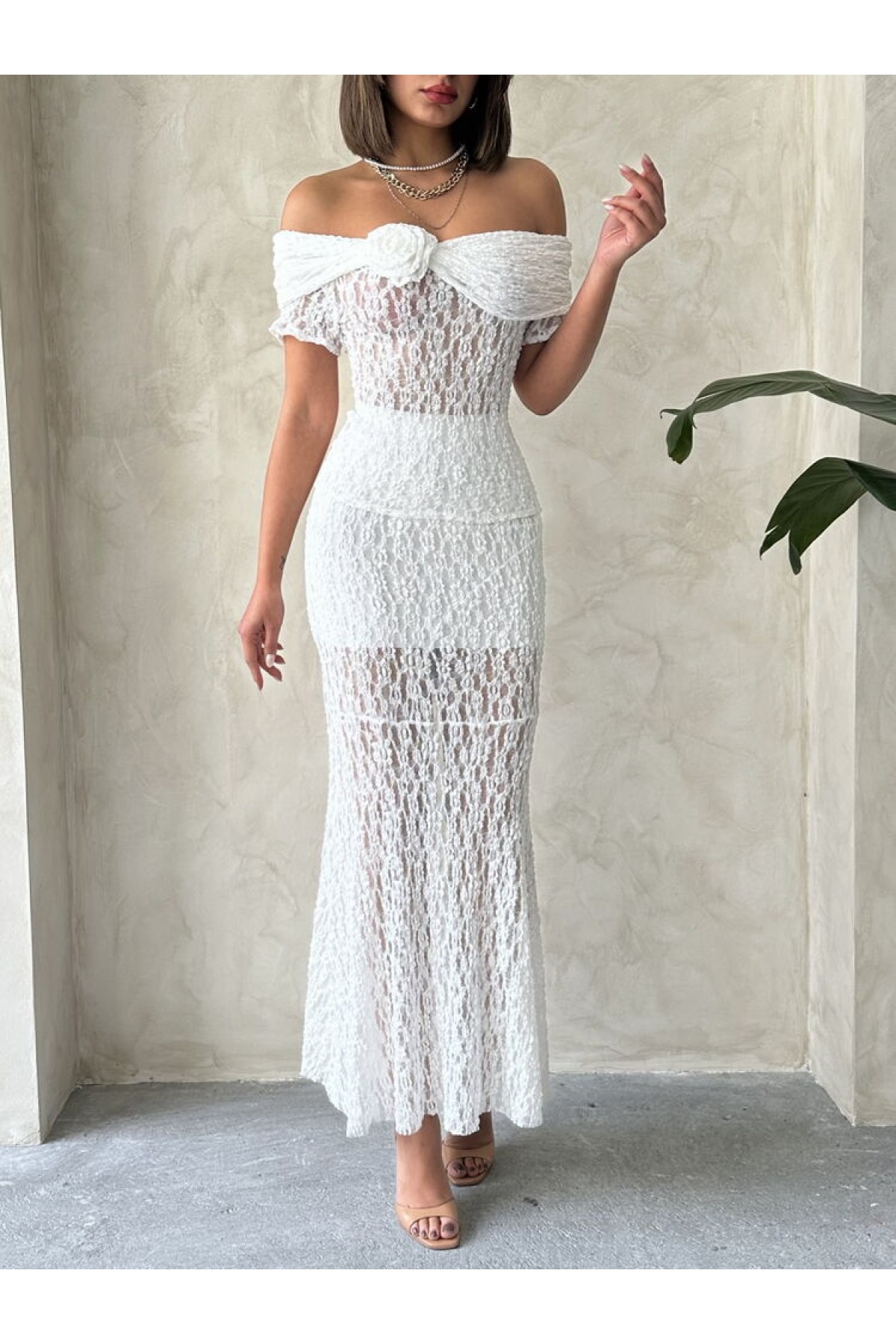 تنورة سهرة دانتيل بالجملة