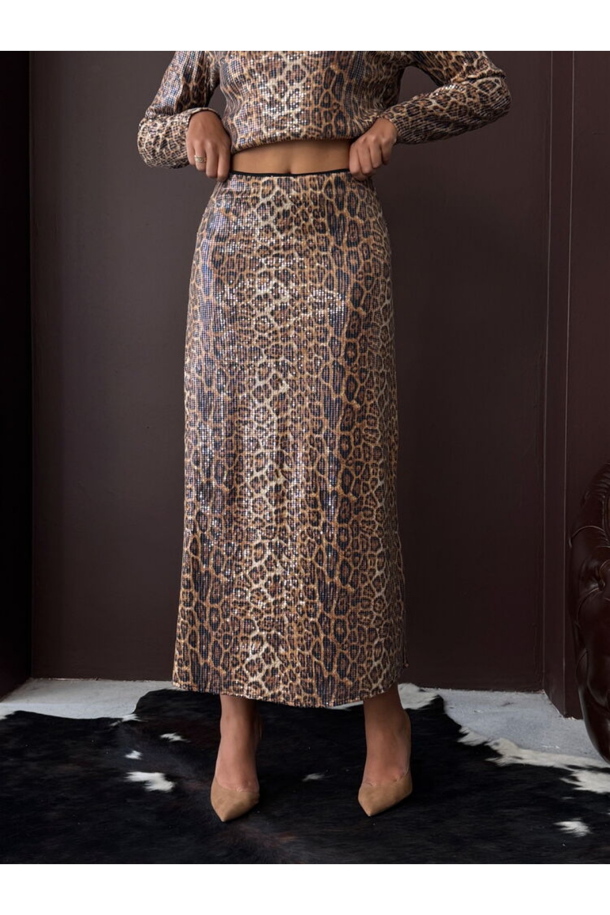 Trendy Leopard Print Skirt 
