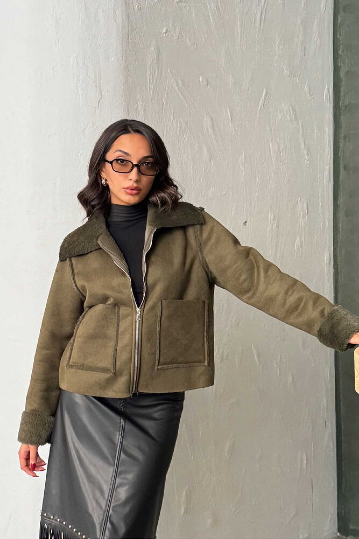 معطف توب شو المصنوع من جلد الغزال والأرانب المصفح للبيع بالجملة 